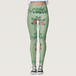 Leggings Three Pink Roses Thunder_cove