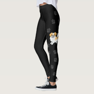 Leggings Tibétain Spaniel Fawn Parti-Color Chien Mignon & P