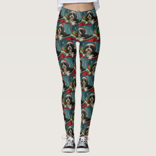 Leggings Tibetan Terrier chien festif de Noël