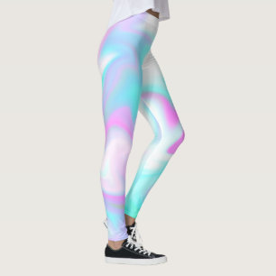 Leggings Tie Dye Faux Bonbon rose Holographique