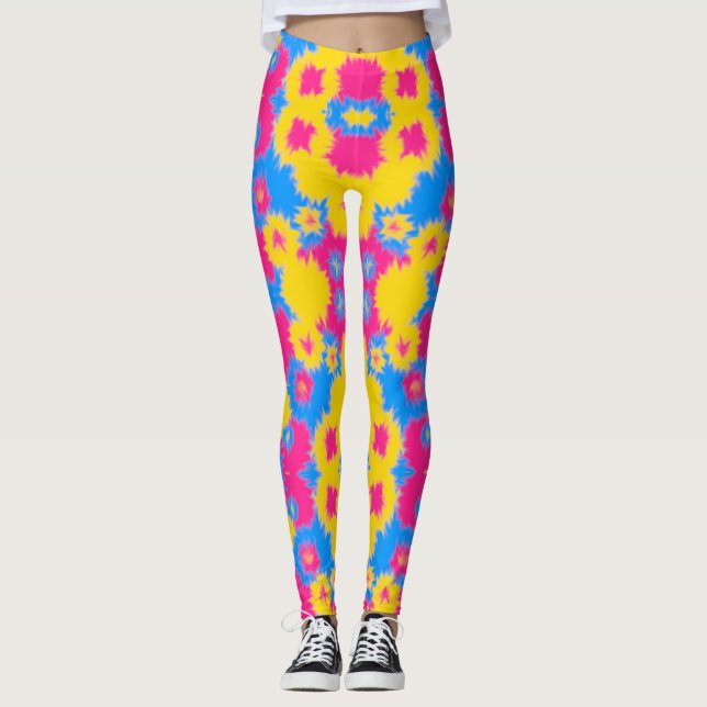 Leggings Tie Dye Fierté Pansexuelle (Devant)