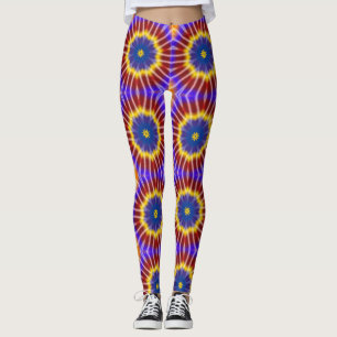Leggings tie-dye kaléidoscope arc-en-ciel