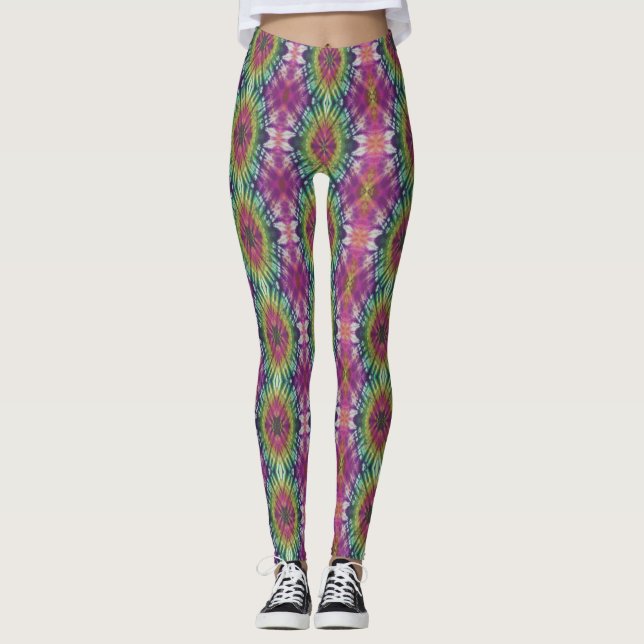 Leggings Tie Dye Spirale rose (Devant)