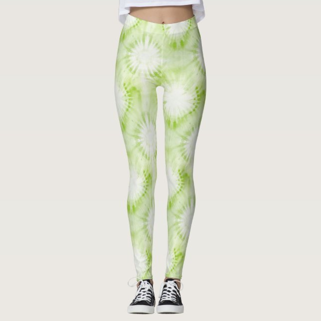 Leggings Tie-Dye Vert Citron Menthe (Devant)