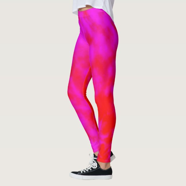 Leggings Tiedye Rouge Et Rose, (Gauche)