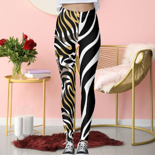 Leggings Tiger Big Chat Motif Animal Brown Blanc Noir Fun
