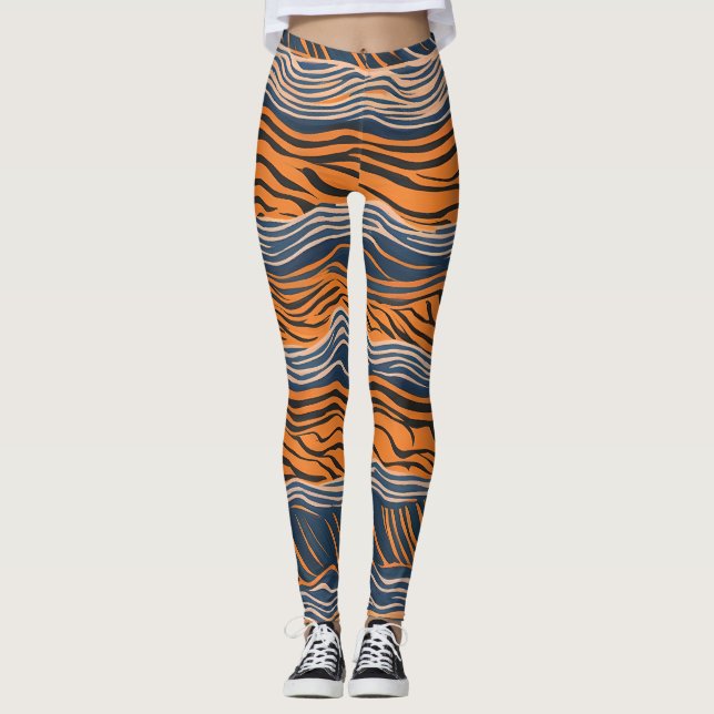 Leggings Tiger Stripes Design inspiré de la peau (Devant)