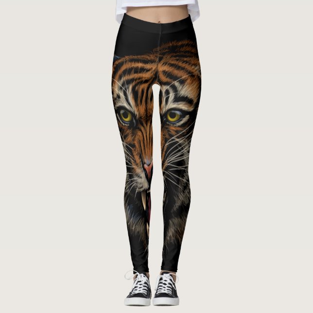 Leggings Tiger's Roar : Vivid Jungle Portrait (Devant)