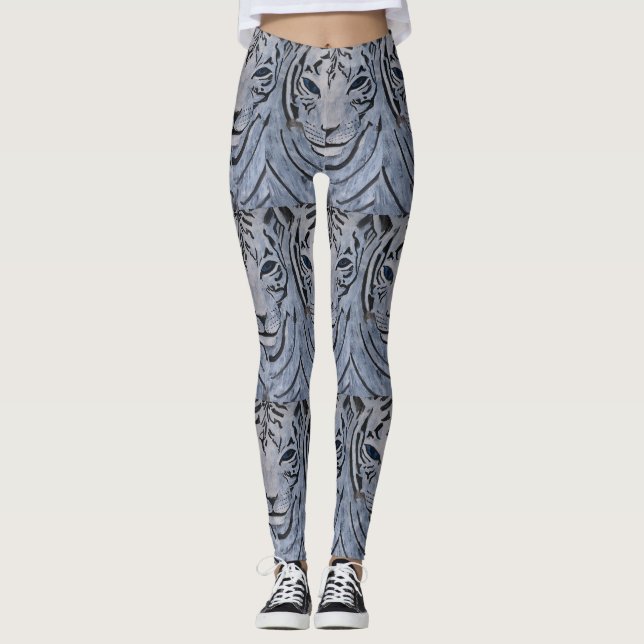 LEGGINGS TIGRE BLANC LÉGGINGS PAR PAULA VRAIMENT. (Devant)