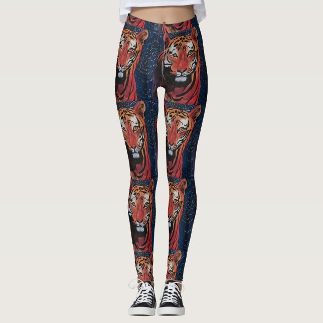 LEGGINGS TIGRE LÉGGINGS PAR L'ARTISTE PAULA REILLY. (Devant)