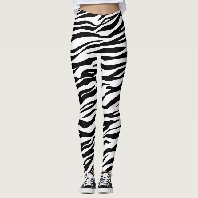 Leggings Tigre noir/blanc Imprimer les légendes des femmes (Devant)
