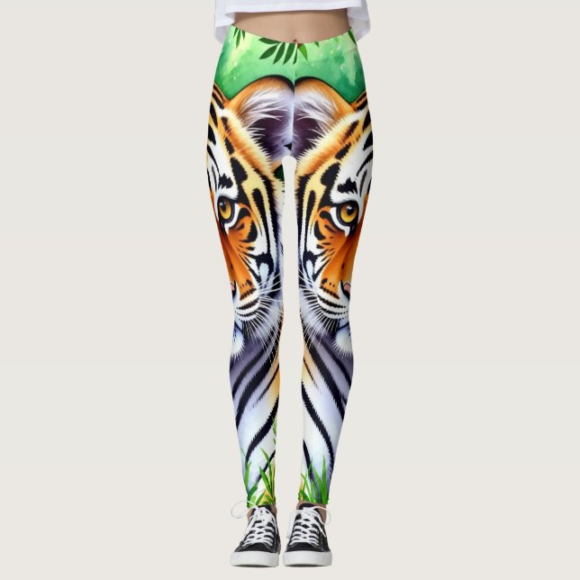 Leggings Tigreau botanique audacieux (Devant)