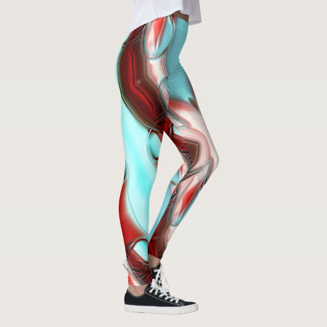 Leggings Timbre de lignes cristallines sur la texture de mo (Droite)