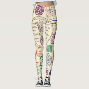 Leggings timbres vintages, ensemble de documents décoratifs