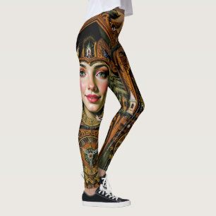 Leggings "Timeless Muse" - Portrait de l'horloge de la cabi