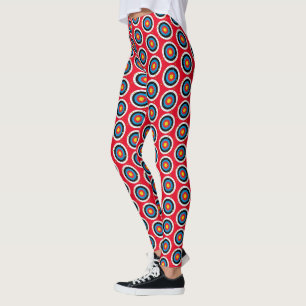 Leggings Tir à l'arc Cible et Flèches Motif sur rouge