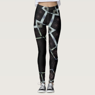 Leggings tirage abstrait MODERNE en gris-noir