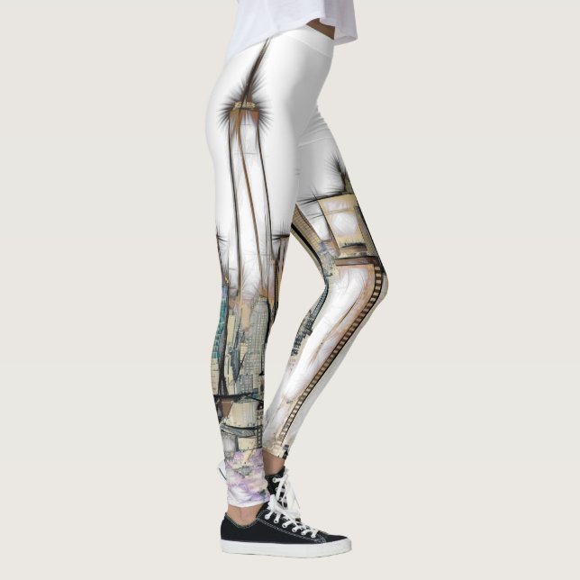 Leggings Tirage de Newyork City en noir et blanc (Droite)
