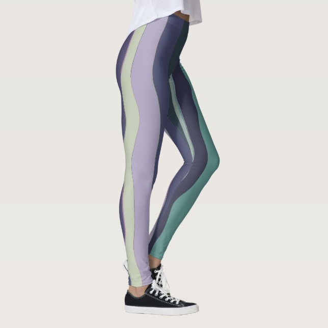 Leggings Tirures ondulées turquoise et violette (Droite)