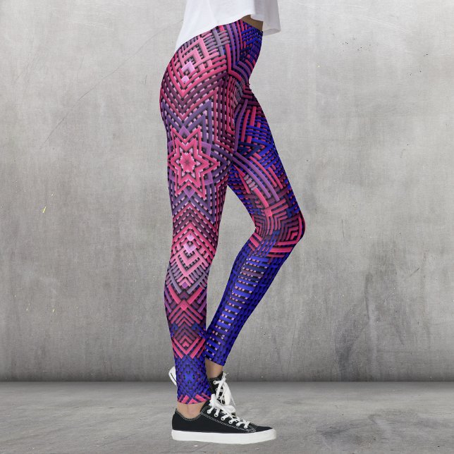 Leggings Tisser Mandala rose et bleu (Créateur téléchargé)