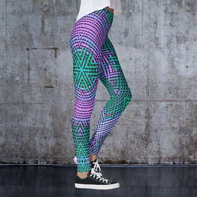 Leggings Tisser Mandala rose et bleu (Créateur téléchargé)