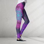 Leggings Tisser Mandala rose violet et bleu<br><div class="desc">Ce mandala funky est habillé de rose et de bleu dans un style de tissage en panier. Des visuels psychédéliques pour l'hippie moderne ou toute personne qui aime les couleurs super.</div>