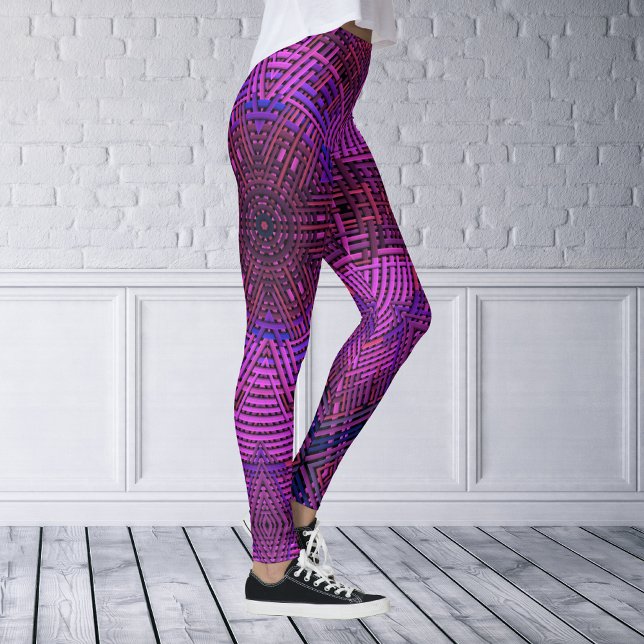 Leggings Tisser Mandala rose violet et bleu (Créateur téléchargé)