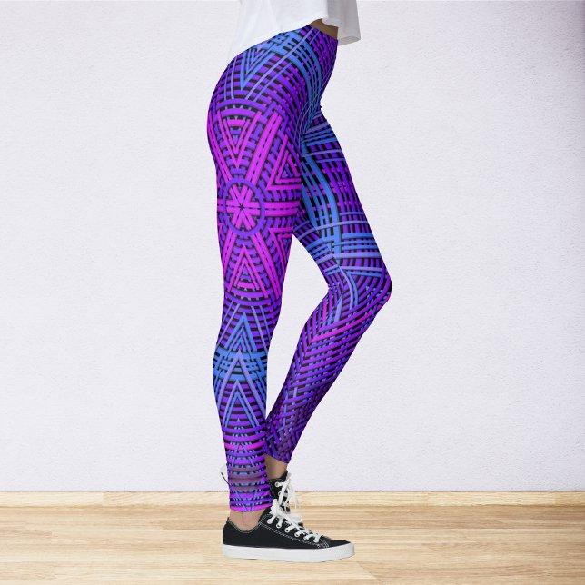 Leggings Tisser Mandala violet rose et bleu (Créateur téléchargé)
