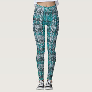 Leggings Tissu écossais turquoise, arrière - plan texturé.