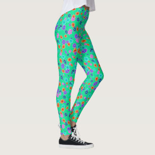 Leggings Tissu floral Couleur Motif sans fil 1