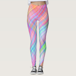 Leggings Tissu Plaid Pastel Multicolor