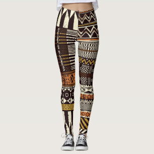 Leggings tissu tribal africain, vintage abstrait.