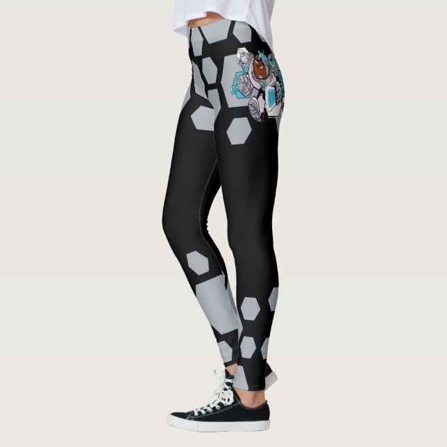 Leggings Titans Ados, allez ! | Graphique Arsenal de Cyborg (Gauche)