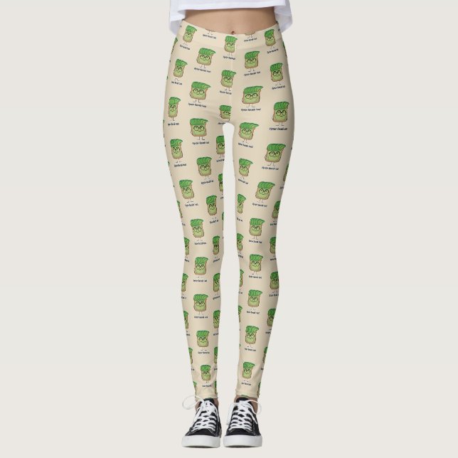 Leggings Toast Hipster de l'Avocado lunettes de poils grais (Devant)