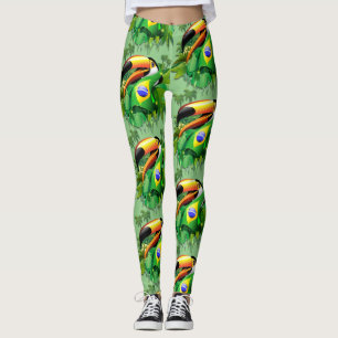 Leggings Toco Toucan avec drapeau brésilien