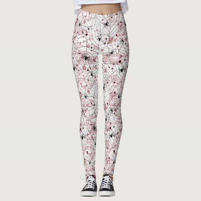 Leggings Toile d'araignée effrayante d'Halloween (Devant)
