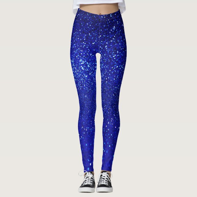 Leggings Toile de Parties scintillant bleu chatoyant (Devant)