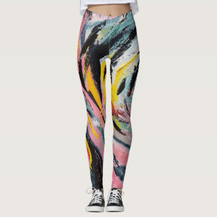Leggings Toile du Festival du Printemps Vibrant