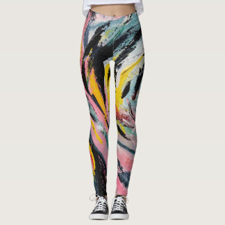 Leggings Toile du Festival du Printemps Vibrant