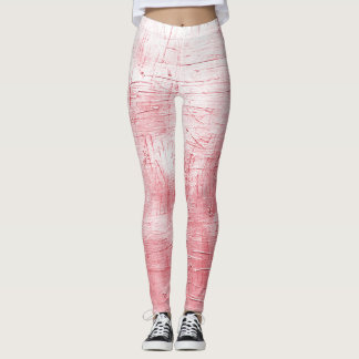 Leggings Toile rouge métallique : Elégance de la brosse.