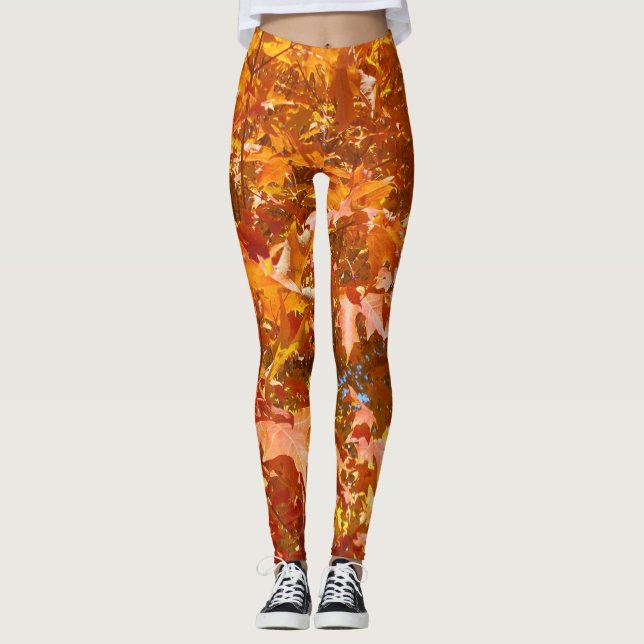 Leggings tombeau feuille Thanksgiving (Devant)