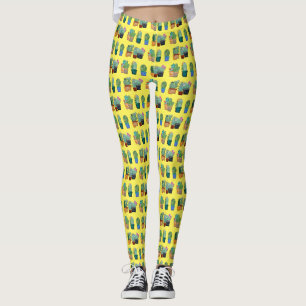 Leggings Tonnerre-Cove des Plantes de Cactus agrafés