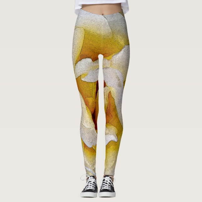 Leggings tons blanc à jaune (Devant)