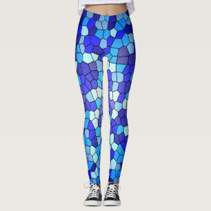 Leggings Tons de verre de couleur bleue par Shirley Taylor