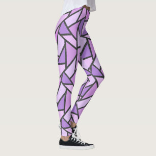 Leggings Tons du motif en vitrail lilas