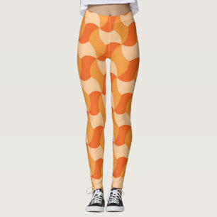 Leggings Tons oranges géométriques : Carreaux Abstraits