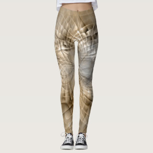 Leggings Tons Terre Abstrait Art fractal moderne Texture