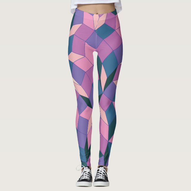 Leggings Tons violet et rose (Devant)