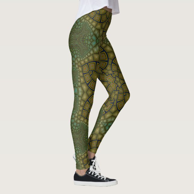 Leggings Tortoise Shell Motif Dark Green (Droite)