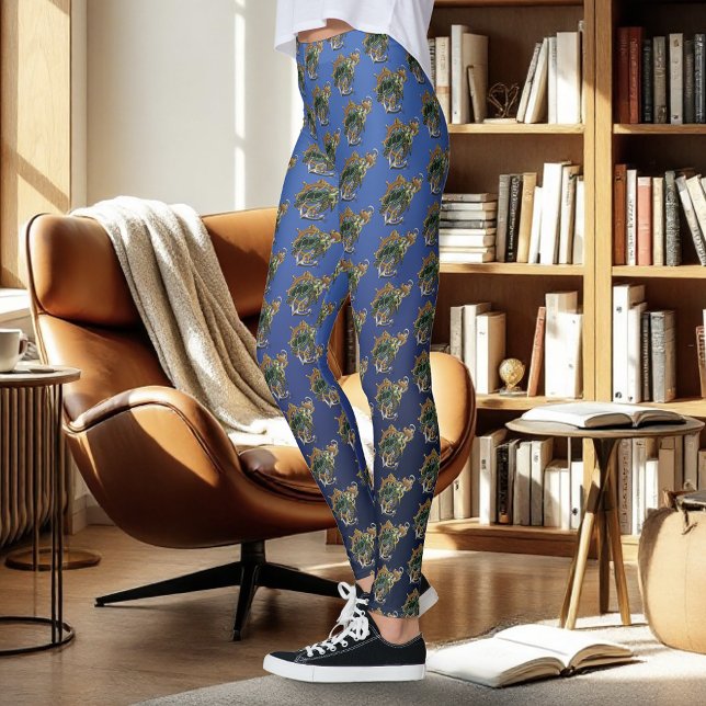 Leggings Tortue de mer bleu vert (Créateur téléchargé)